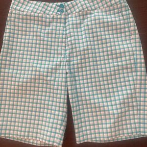 Nike Golf Women's Aqua/White Check Bermuda Shorts